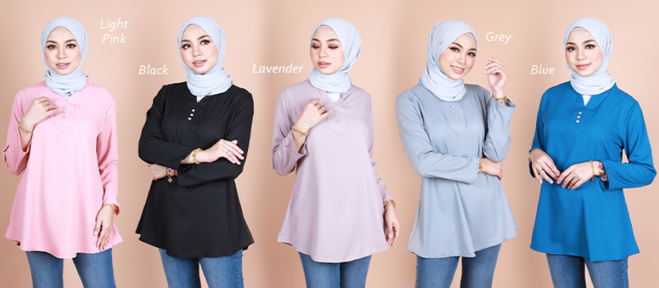 QA-839 - Stylish Front Button Blouse Lavender